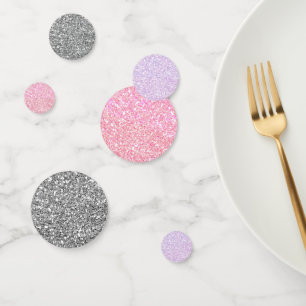 Silber Lila & Rosa Glitter Funkeln Konfetti