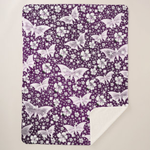 Silber, lila, Schmetterlinge, Blume, Blüten, Patro Sherpadecke