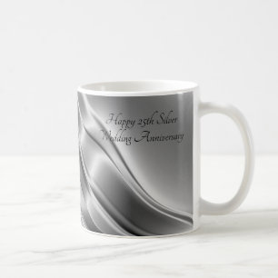 Silber-Linien 25. silberner Hochzeitstag Kaffeetasse