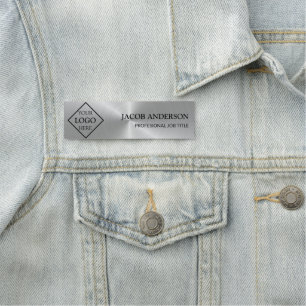Silber Metall  Namensschild