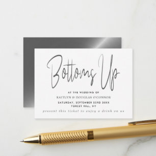 Silber-Metalleffekt Schriftart Stil Freigetränk-Ti Begleitkarte
