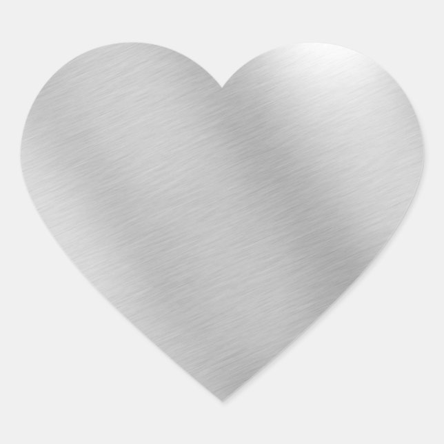 Silber-Metallic Herz-Aufkleber (Vorderseite)