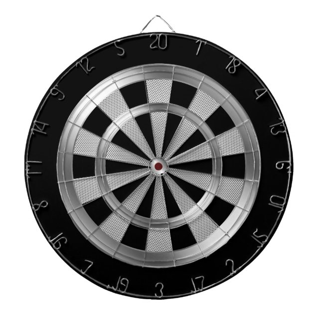 Silber Metallic & Schwarz Dartscheibe (vorne)