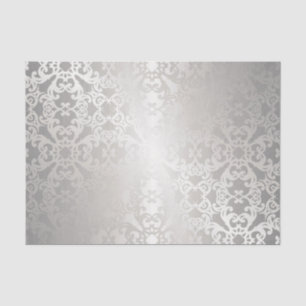 Silber, mit Blumen, Gitter, Damast, elegant, Seidenpapier