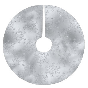 SILBER MIT WINTERSCHNEEBERN POLYESTER WEIHNACHTSBAUMDECKE