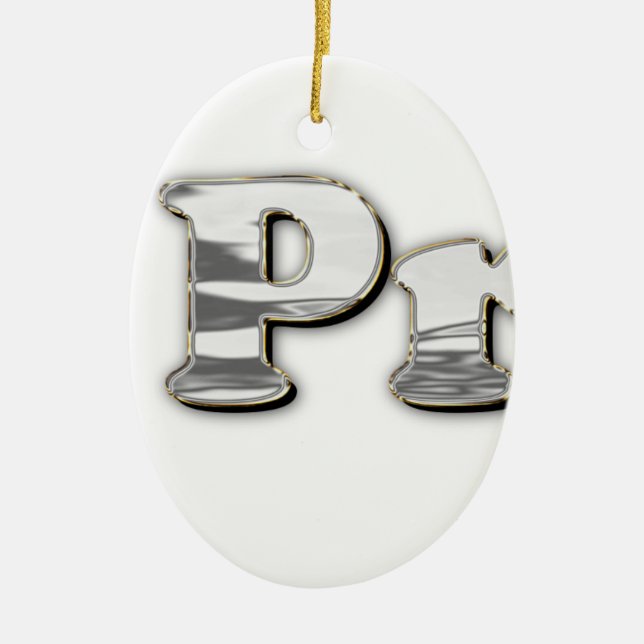 Silber nicht mein Präsident Keramikornament (Vorne)