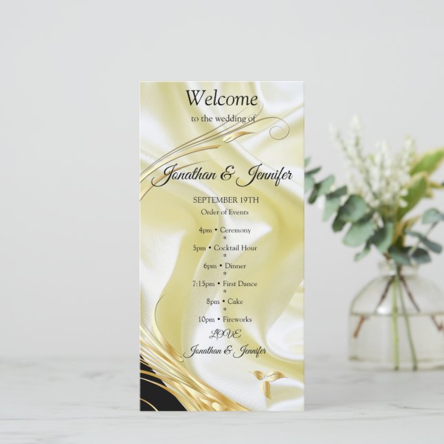 Silber oder Gold Abstrakte Blume auf - Seide und K (Stehend Vorderseite)