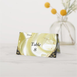 Silber oder Gold Abstrakte Blume auf - Seide und K Platzkarte