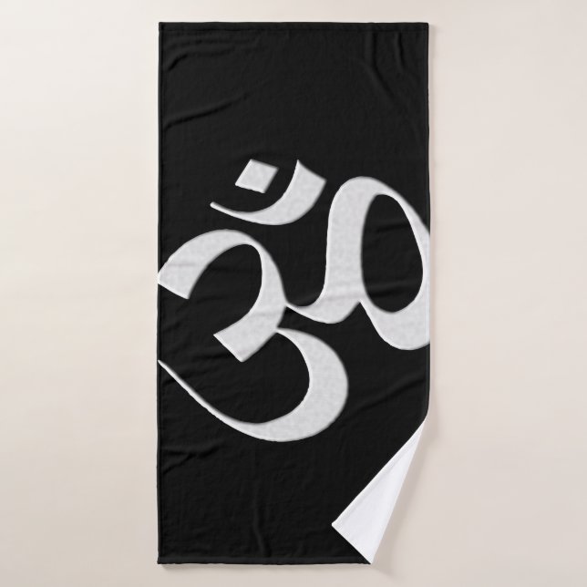 Silber Om  Badehandtuch (Badehandtuch)
