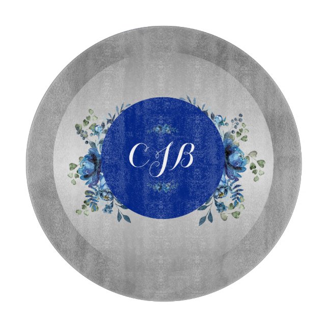 Silber Petals: Blumenbeauty Cutting Board Schneidebrett (Vorderseite)