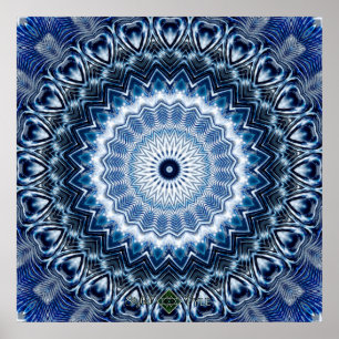 Silber plätschert Mandala 2 Poster