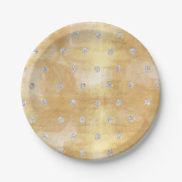 Silber, Polkapunkt, Gold, trendy, girly, niedlich, Pappteller