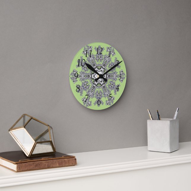 Silber Runde Wanduhr (Büro)