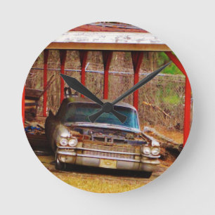 Silber Sadan 1963 Deville Runde Wanduhr