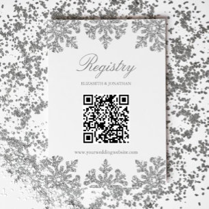 Silber-Schneeflocken-Winter-Registry Begleitkarte