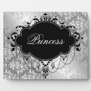 Silber-Schwarz-Damaskus-Prinzessin Fotoplatte