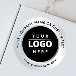 Silber-Schwarz-Geschäftslogo-Versand-Werbung Runder Aufkleber
