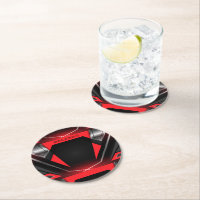 Silber, Schwarz, rotes geometrisches Gaming Monogr