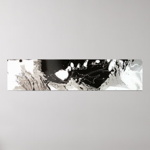 Silber Schwarz Tropfen Poster