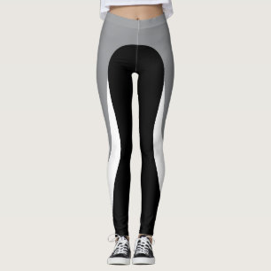 Silber-, Schwarz- und Weißmuster-Leggings Leggings