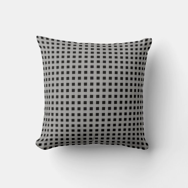 Silber-Schwarz-Webmuster Kissen (Vorderseite)
