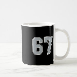 Silber Schwarz Weiß Nummer 67 Trikot Spieler Unifo Kaffeetasse
