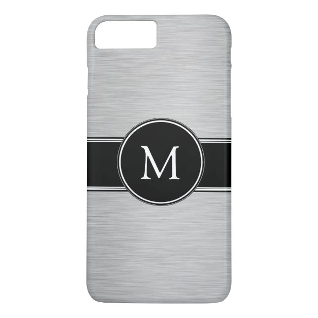 Silber, Schwarzes, weiß mit Ihrem Monogramm Case-Mate iPhone Hülle (Rückseite)