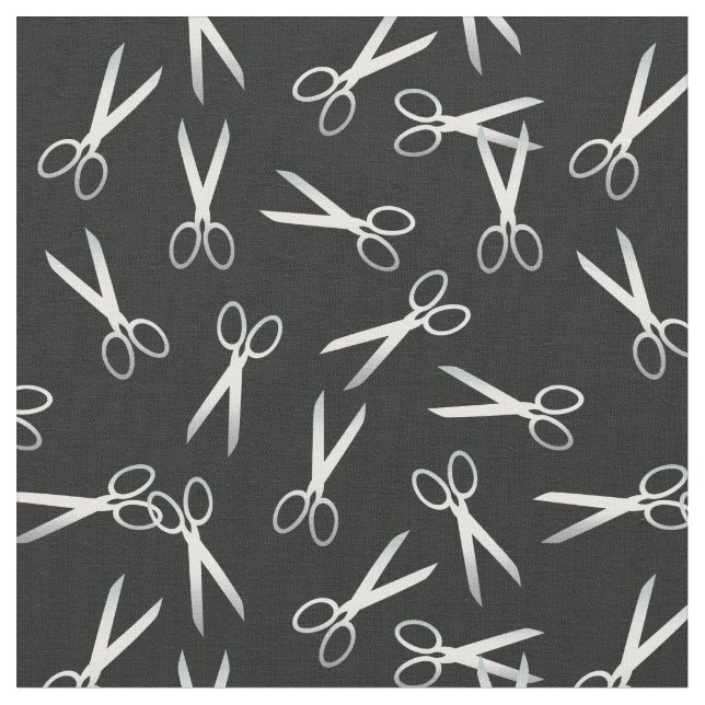 Silber Scissors Muster Stoff (Nahaufnahme)