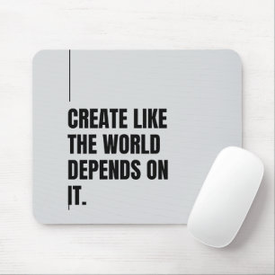 Silber Seide, Schwarze Typografie Künstler Mächtig Mousepad