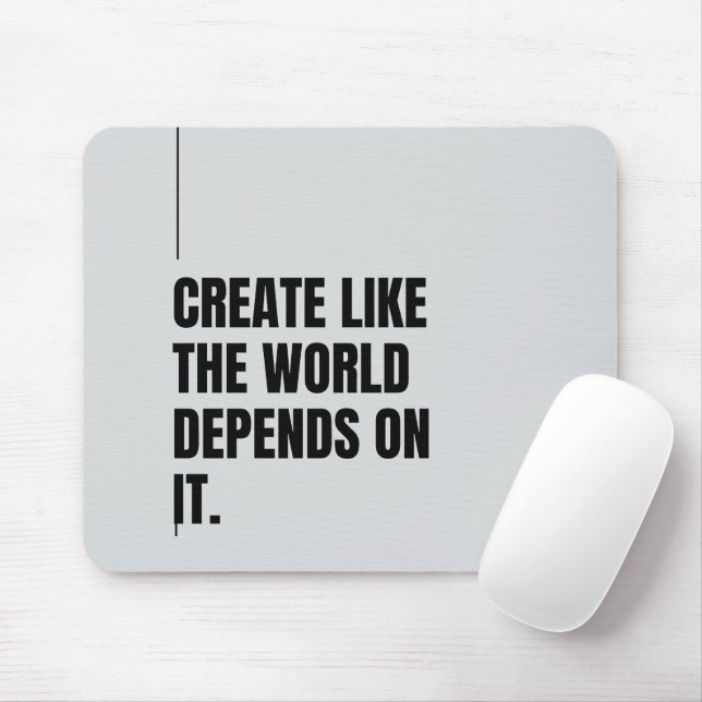 Silber Seide, Schwarze Typografie Künstler Mächtig Mousepad (Mit Mouse)