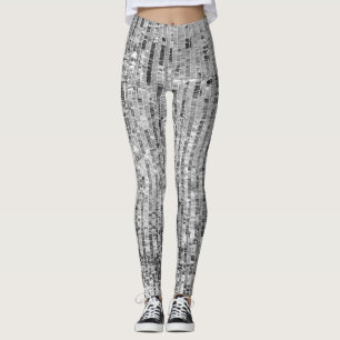 Silber-Sequenzen, glamouröser, nahtloser Hintergru Leggings