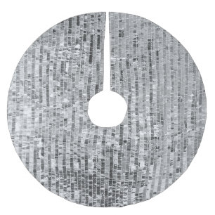 Silber-Sequenzen, glamouröser, nahtloser Hintergru Polyester Weihnachtsbaumdecke