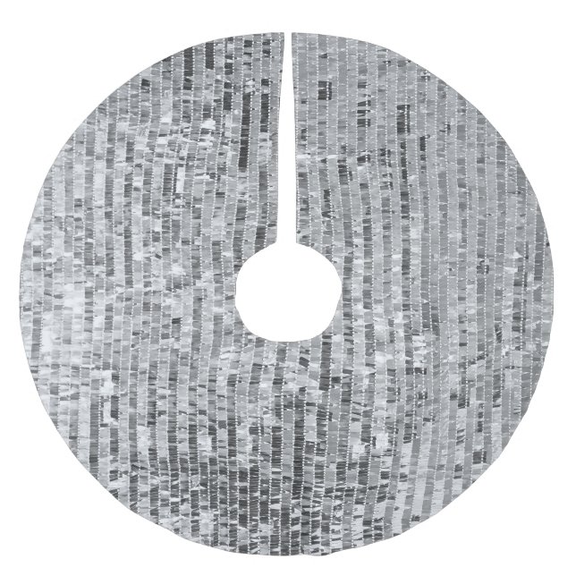Silber-Sequenzen, glamouröser, nahtloser Hintergru Polyester Weihnachtsbaumdecke (Vorderseite)