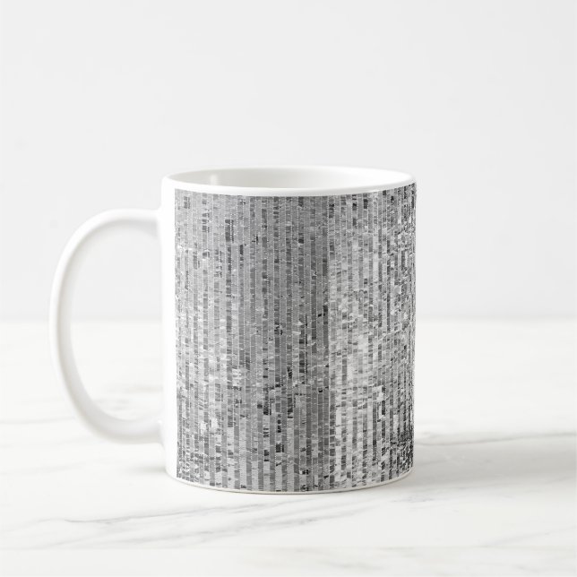 Silber-Sequenzen nahtlos Muster Kaffeetasse (Links)