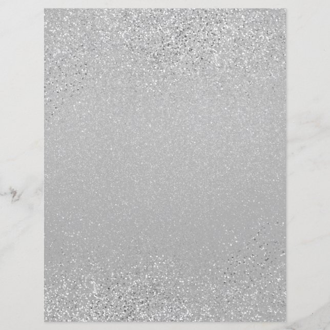 Silber Shimmer Glitzer Staubstreupapier (Vorderseite)