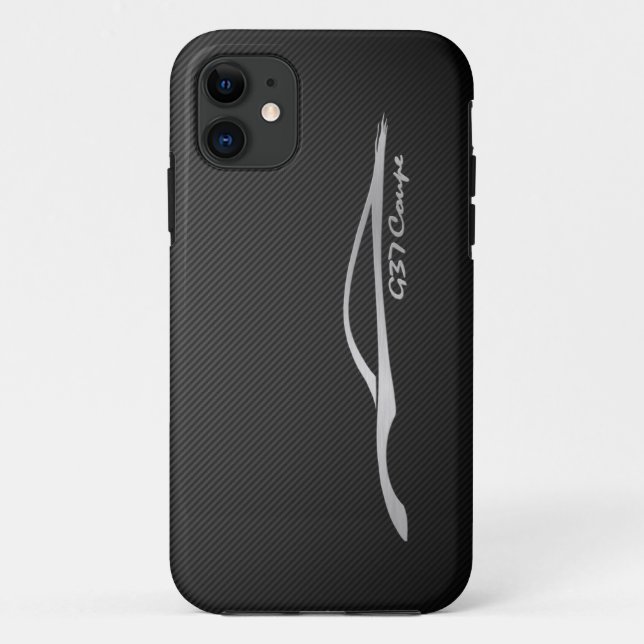 Silber-Silhouette-Logo DES Coupé-G37 Case-Mate iPhone Hülle (Rückseite)