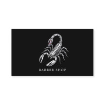 Silber Skorpion Professioneller Barbier Shop Logo 