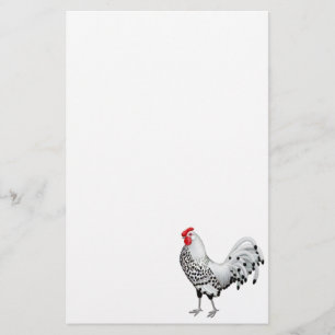 Silber Spangled Hamburg-Hahn-Briefpapier Briefpapier