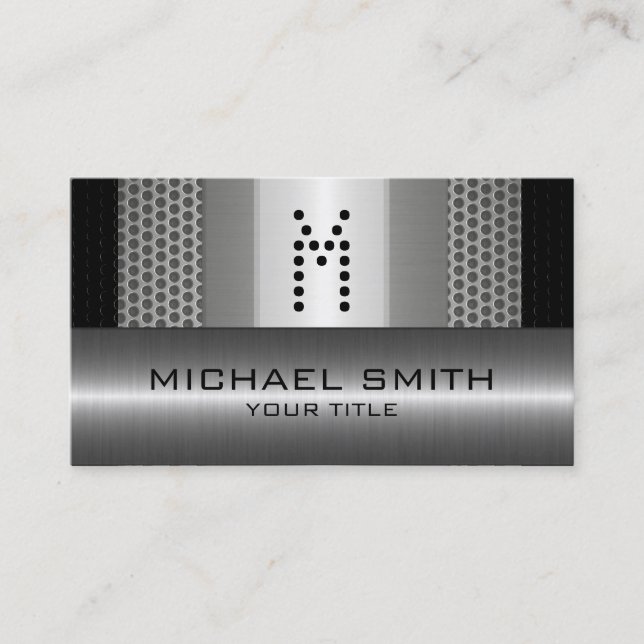 Silber-Stainless-Moderne Stahlkonstruktion Visitenkarte (Vorderseite)