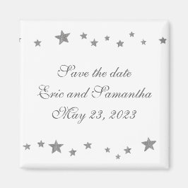 Silber-Sterne-Rahmen, Save the Date Hochzeitsmagne Magnet