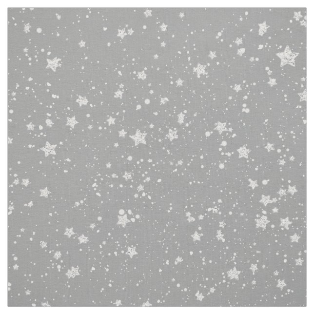 Silber-Sterne Stoff (Muster)