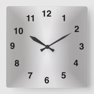 Silber Stilvoll 🕰️ 25. Jubiläums-Sonderedition Quadratische Wanduhr