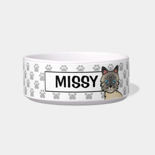 Silber-Tabby-Birman / Ragdoll-Katze Napf