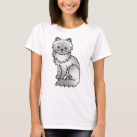 Silber-Tabby-Chinchilla-Perser-Süße-Cartoon-Katze