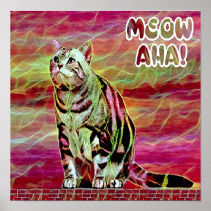 Silber-Tabby-Katze Poster