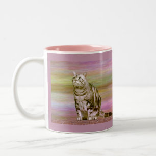 Silber-Tabby-Katze Zweifarbige Tasse
