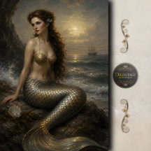 Silber-Tiden-Meerjungfrau-Decoupage