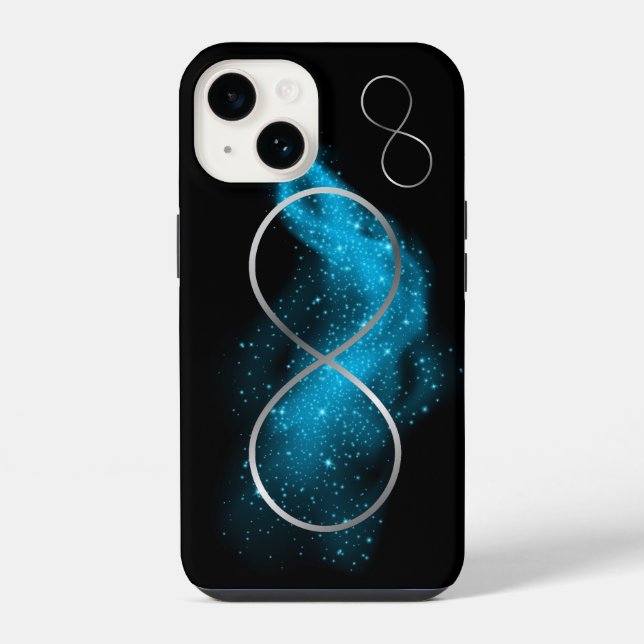 Silber & Türkis Minimal | iPhone Hülle (Rückseite)