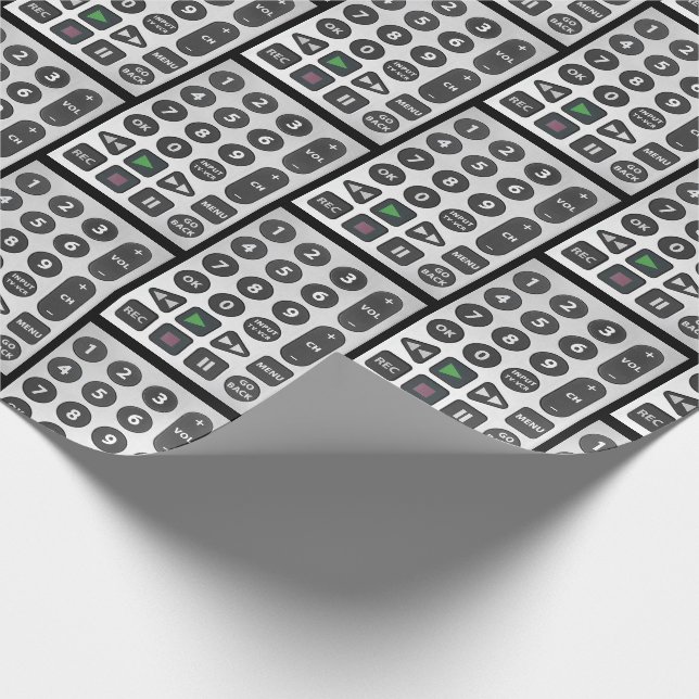 Silber-TV-Fernbediener Geschenkpapier (Ecke)
