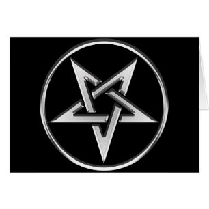 Silber umgekehrter Pentagram